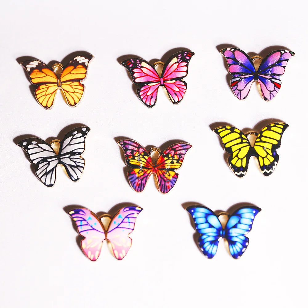AA016244 Wholesale Diy Pendant Animation Printed Butterfly Accessories Pendant Bracelet Necklaces Jewelry Accessories