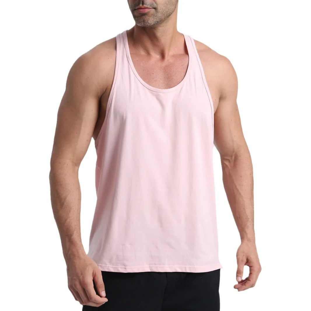 Men's Lightweight Gym Muscle Tank Tops Sleeveless Workout Vest Y-Back Dry Fitness Bodybuilding Stringer Breathable Knitted T