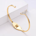 Fashion Jewelry Wholesale Women Accessories Whale Tale Rhinestone Silver Cuff Bangle Bracelet Stainless Steel