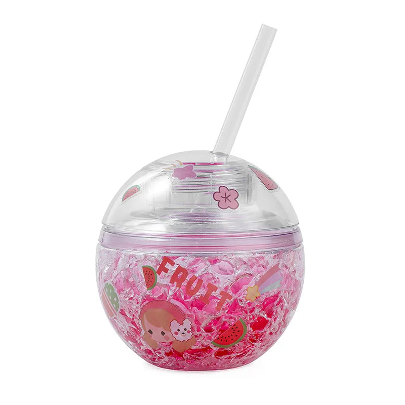 Creative Round Sipette Cup Earth Gel Cold Cup for Summer Children's Drink Unisex  Star Cup