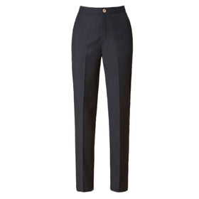 Spring Summer High Waist Boot Cut Breathable 100% Polyester Office Lady Suit Pants Women Casual Trousers Plus Size