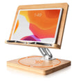 Adjustable Bamboo Cookbook Holder Rotating Book Stand for Reading