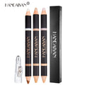 Cosmetic 2 in 1 Eyebrow Highlighter&Concealer Pencil  Eye Brightening Stick Highlighter With Sharpener Waterproof Eyebrow