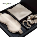Custom Gift Box Pure Silk Eye Mask Scrunchie and Silk Pillowcase 3 Pieces Satin 100% Mulberry Silk Pillow case Set