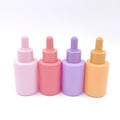 Beautiful 1oz Colorful Frosted pink Yellow Green Flat Shoulder Glass Serum Dropper Bottles 20ml 30ml 40ml 50ml 60ml 80ml 100ml