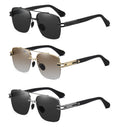 Custom Logo 2024 Men Sunglasses Gradient Polarized Retro Men Eyeglasses Brand Designer Classical square Metal Frame Sunglasses