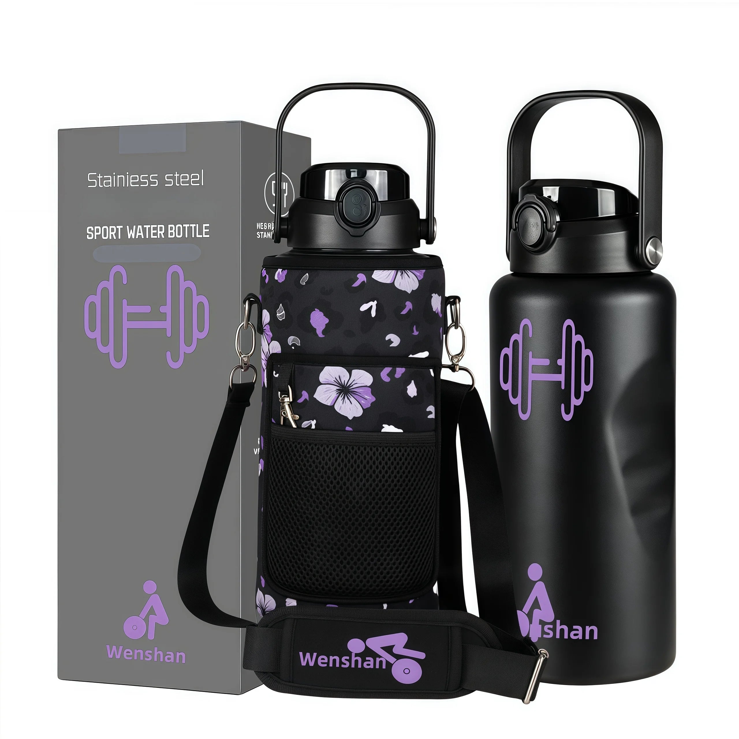 Patented Single Wall 64oz Stainless Steel Vacuum Insulated Eco-Friendly Sport Water Bottle 12-24hr Thermal Insulation Boiling