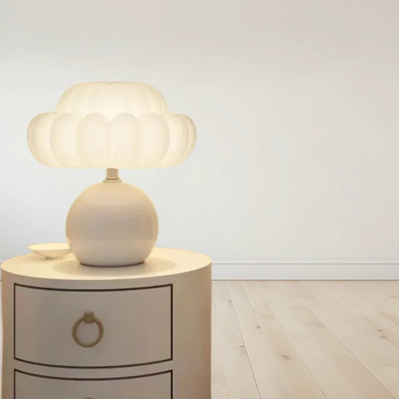 Unique Design Glazed Texured Ceramic Urn Led Night Light Dimmer Eye protection Handmade Small Pottery Lamp