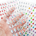 Hisenlee 7-piece Set Water Drop Shape 3D Acrylic Jewel Stickers Self-Adhesive Rhinestones for Festival Face Crafts Printed Type