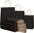 100% Recyclable Eco-friendly Flat Handle Takeaway Carry Black Brown Kraft Paper Wholesale Kraft Food Packing Bag