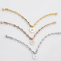 Zodiac Bracelets Coffee Bean Link Chain 18k Gold Jewelry Zodiac Bracelet Gold Inoxydable Bijoux Collier Femme Joyas De Acero
