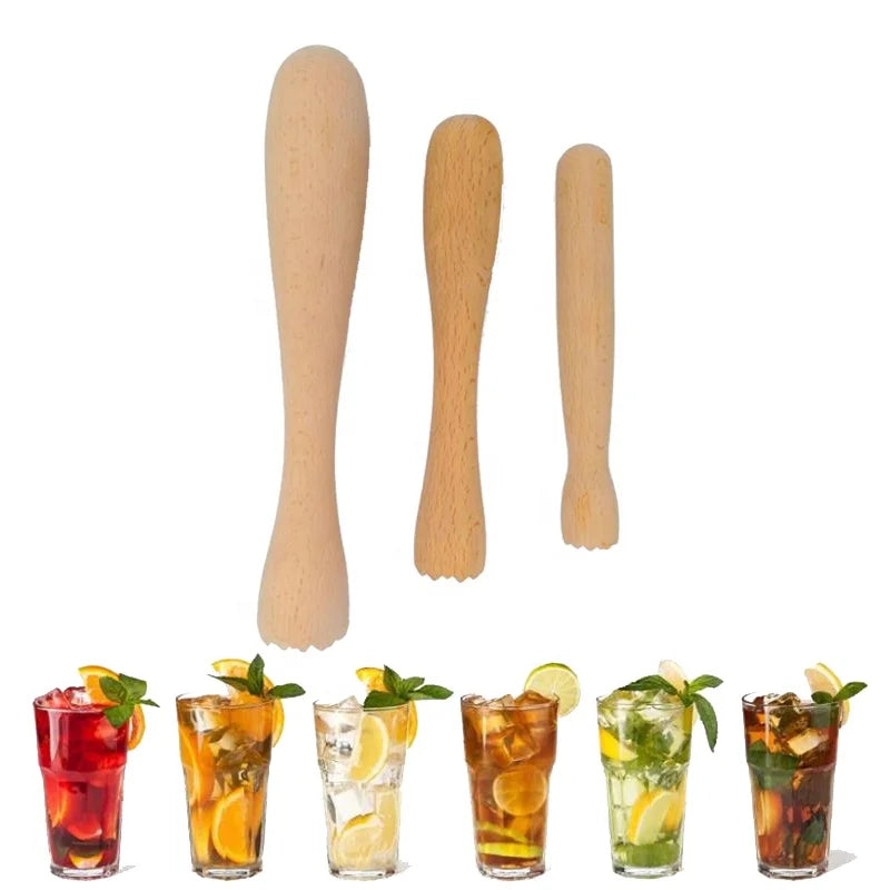 Custom Bar Tools Mojito Cocktail Wood Muddler Fruit Ice Lemon Stirrer Wooden Muddler