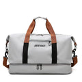Custom Logo Large Capacity Waterproof Gym Bag Travel Duffle Bag Trolley Sleeve & Wet/Dry Separation Perfect for Sports & Travel