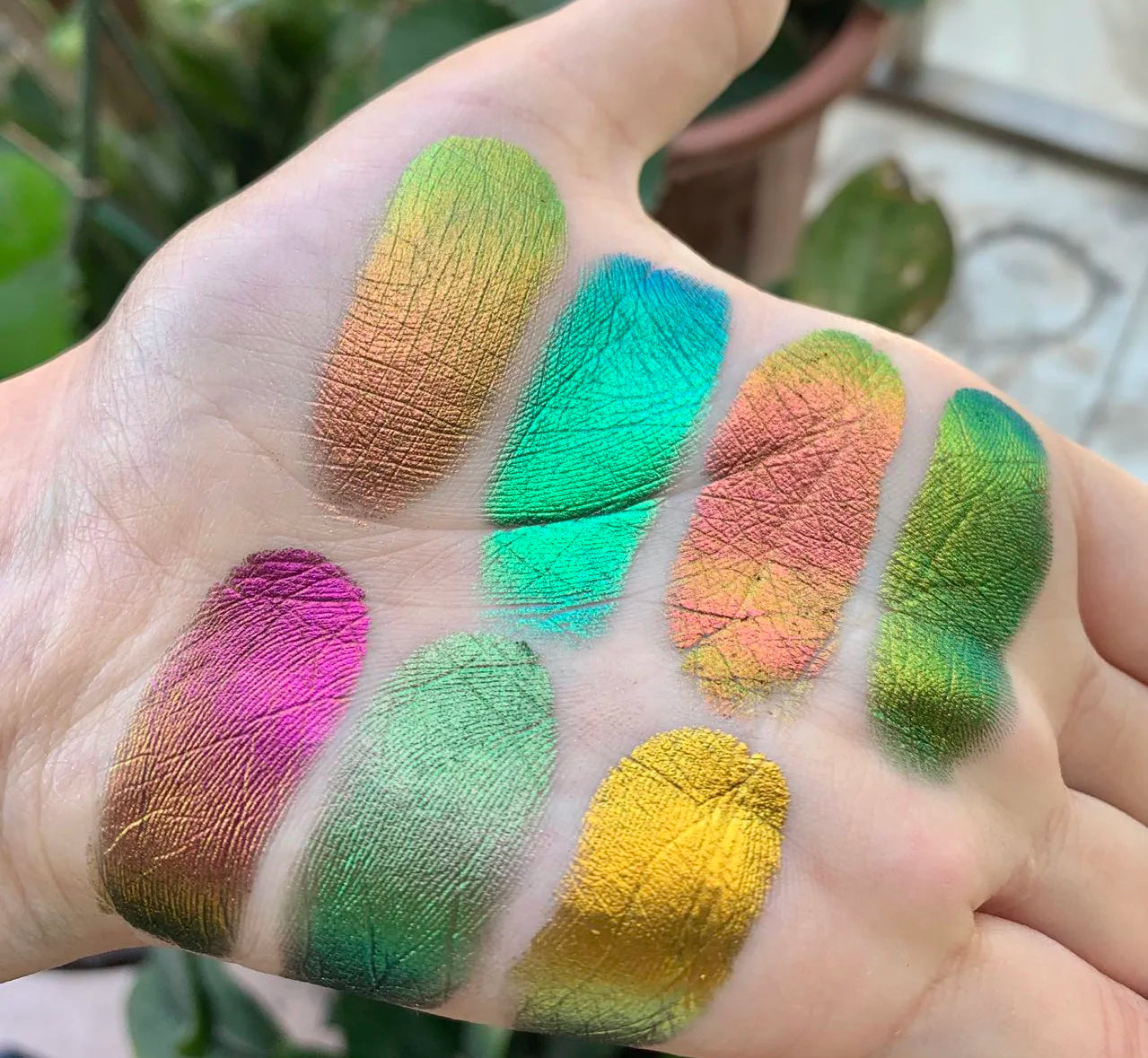 Iridescent Pressed Eyeshadow Multichrome Colours Shifting Pigments Duochrome 100 Colors Available