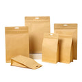 Wholesale Biodegradable Compostable Kraft Paper Pouch Reusable Coffee Bean Tea Snack Nut Food Packaging for Pizza and Sugar