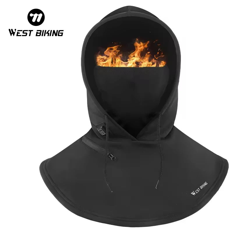 WEST BIKING Winter Electric Heating Washable Full Face Mask High Elastic Custom Balaclava Ski Mask Cold Weather Gear