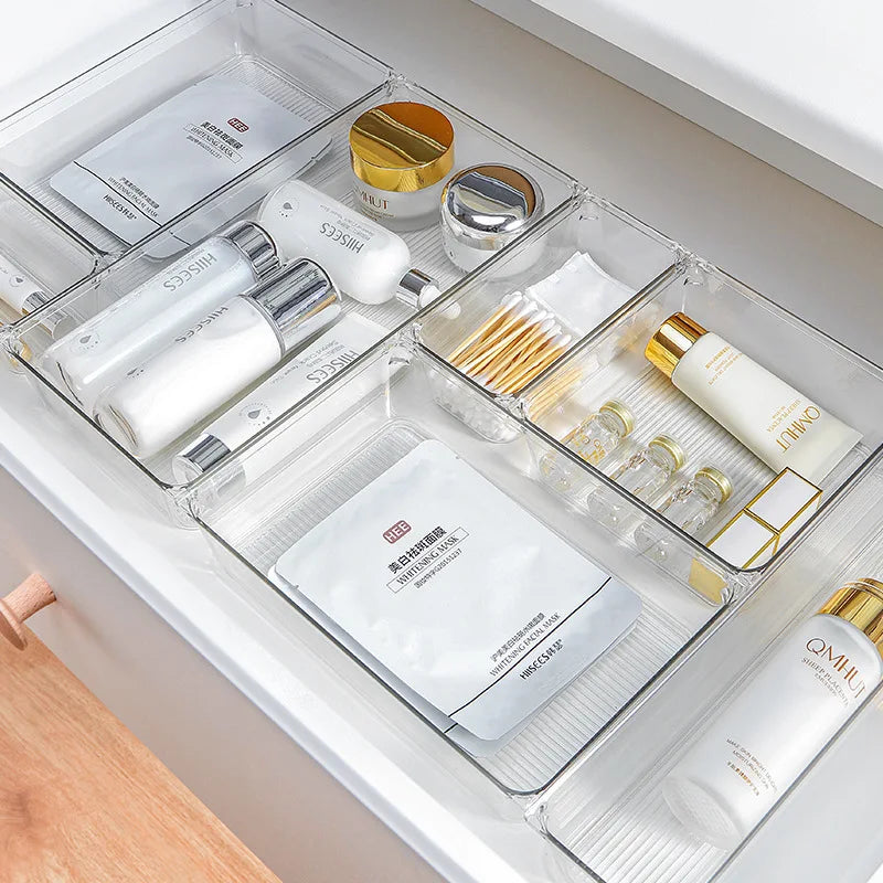 Hot Sale Plastic Cosmetic Storage Box Storage Drawers White Transparent