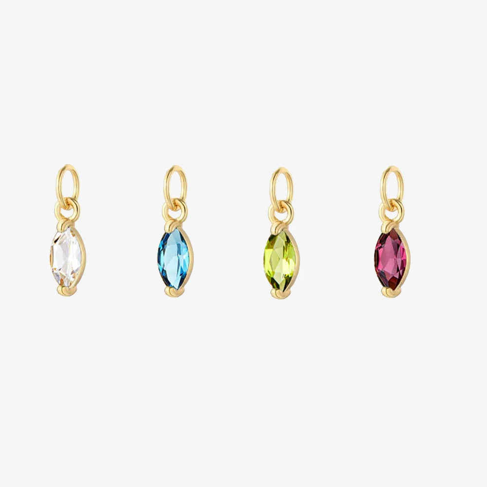 Claw Setting 3*6MM Marquise CZ Aquamarine Peridot Ruby Sapphire 925 Sterling Silver Drop Pendant
