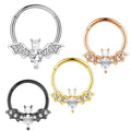 16G Stainless Steel Trendy Septum Rings Women Men Arrow Shape Dangle Nose for Daith Helix Tragus Cartilage Earrings Hoop Daily