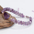Beautiful Adjustable Woven Natural Raw Amethyst Stone Heart Healing Crystals Double Layers Beaded Yoga Bracelet for Girls Women