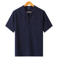 Men's Casual Summer Linen T-Shirt Custom Logo Print Pattern Breathable Quick Dry Cotton Linen Top Short Sleeved Large Size