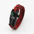 Practical Five-Function Outdoor Survival Bracelet with Loud Whistle Reliable Compass Rope Cutter and Pointer Dial Display