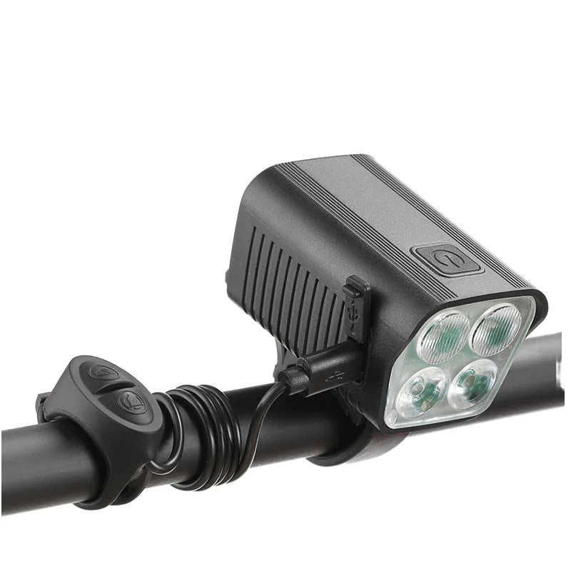 Bike Horn Light USB Charging T6 LED Bicycle Front Lights 7 Mode MTB Flashlight Bicycle Headlight High Beam Low Beam Accessories MegaBDM