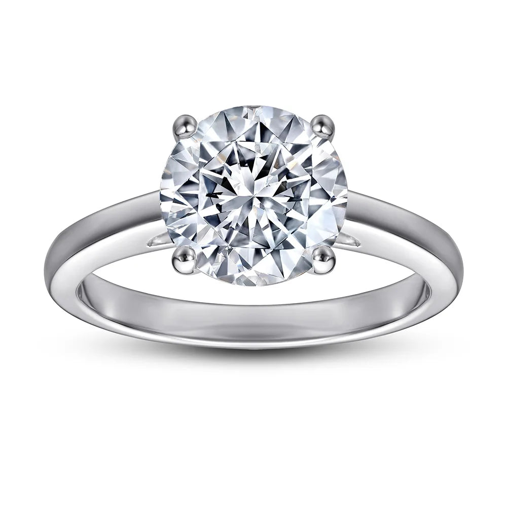 OAHLAN Fine Jewelry 2ct Engagement Ring 925 Sterling Silver Solitaire Round Cubic Zircon Women Wedding Band Wholesale