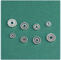 5mm 6mm 7mm 8mm Soild 925 Sterling Antique Silver Engraving Flower Round Flat Spacer Beads for Jewelry Making
