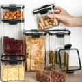 460/700/950/1300/1800ml Transparent Kitchen BPA Free PET Dry Food Canisters Airtight Container Pantry Organization Storage Box