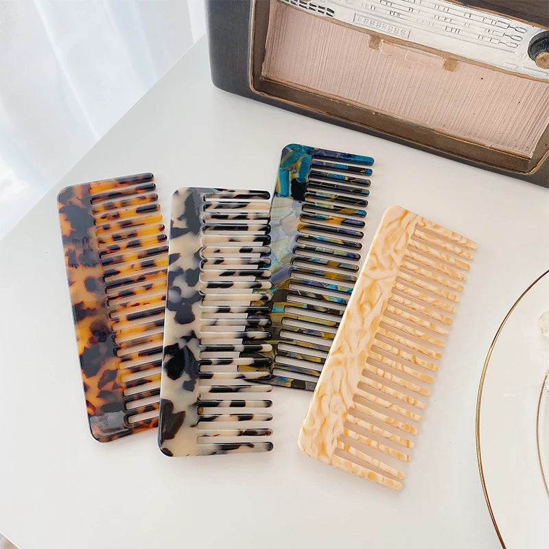 DOWELL Wholesale Geometric Comb Marble Pattern Acetate Straight Hair Comb