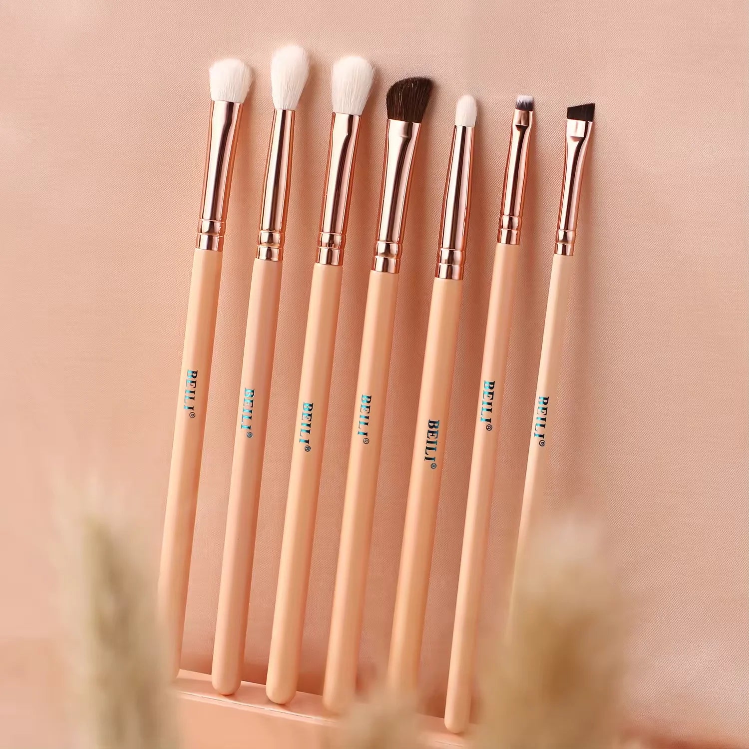 Custom Precision Pink Eye Brush Set Natural Goat Hair Eyeliner Pencil Eyeshadow Eyebrow Detail for Exquisite Eye Makeup Brushes