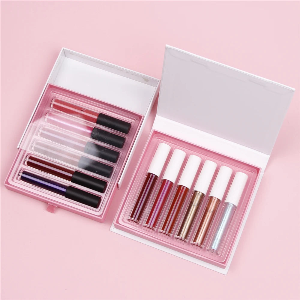 Custom Glossy Glitter Matte Lipstick Containers High Bulk Lipgloss Tubes Shining Effect Vegan Clear Lip Gloss Kit Private Label