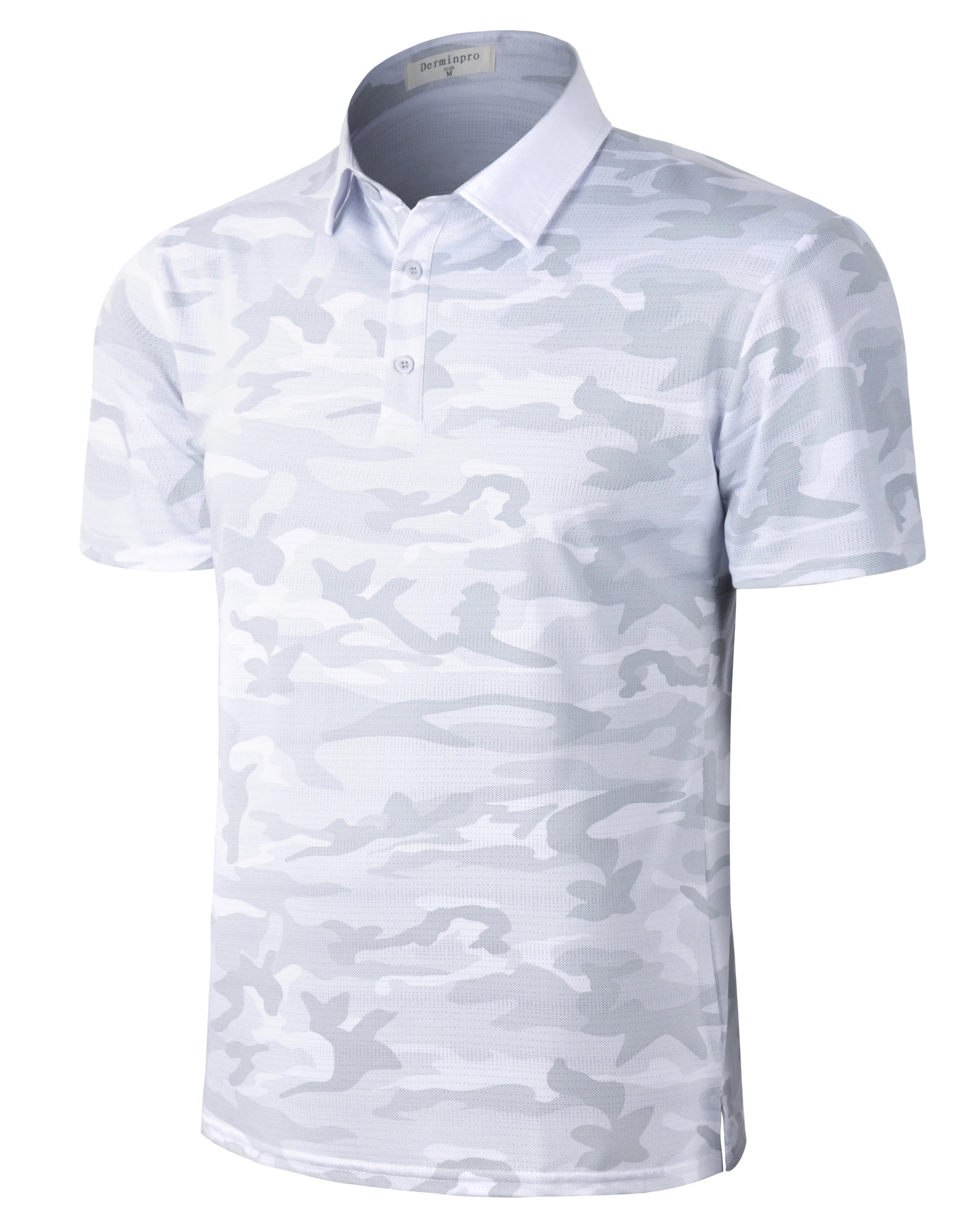 Men's Summer Camouflage Golf Shirts Moisture Wicking Short Sleeve Quick Dry Golf Polo T Shirt  Hot Sale Custom Henley