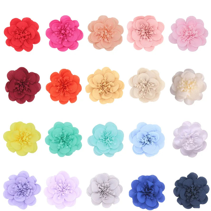 Cheap Factory Price Shoe Flower for Hat Decoration Artificial Pink White Satin Rose Petals Silk Flowers
