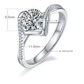 Wholesale 925 Sterling Silver Women's Engagement Ring with 1ct Moissanite & Diamond Heart Elegant Jewelry Design