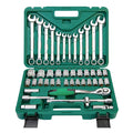 Tool Set General Household Hand Tool Kit with Plastic Toolbox Storage Case Socket and Socket Wrench Sets