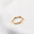 Joolim Jewelry Wholesale 18K Gold Plated Stainless Steel Simple Hexagon Rings for Women