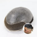 Genuine Toupee 0.08mm Double Knots Pu with Swiss Lace Male Hair Prosthesis Replacement System Unit 100% Human Hair Wigs for  Men