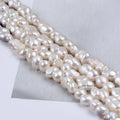 Gourd Shape White Baroque Pearl Beads Strand Freshwater Baroque Gourd Bead Shape Pearls