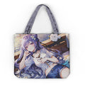 Custom Fashion Gift Eco Canvas Mini Tote Bag Zipper Anime Genshin Impact Print Tote Shopping Bags