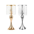 Wedding Centerpieces Flower Vase Gold Silver Metal Iron Table Crystal Party Decoration Flower Stand Rack Candlestick