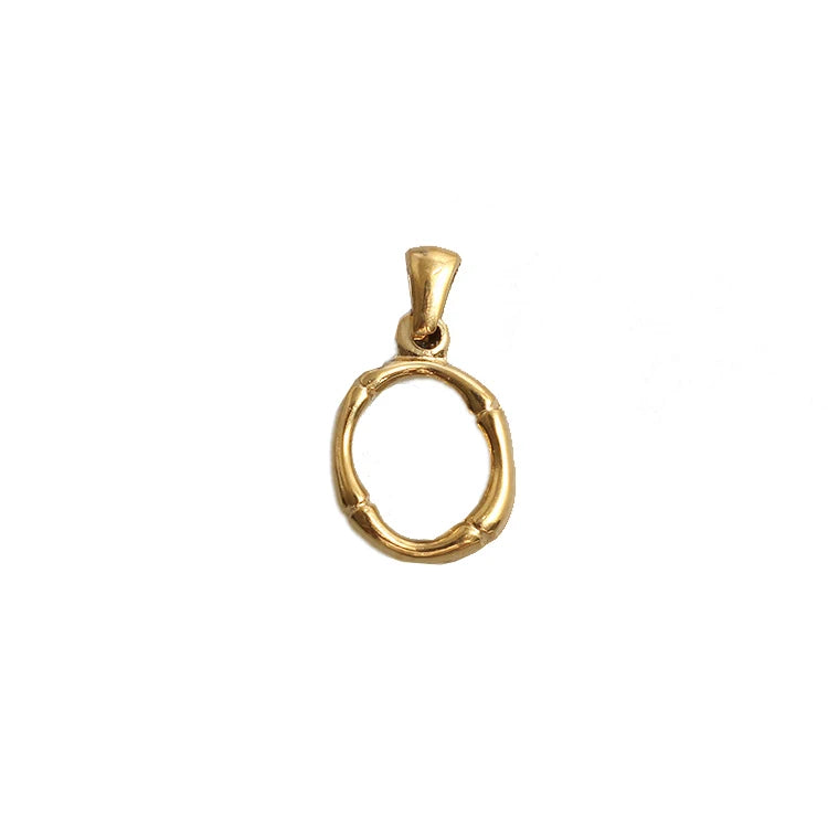 Custom 18K Retro Stainless Steel Gold A-Z Letter Alphabet Necklaces Pendant Jewelry