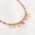 New Mixed Color Natural Redstone Clavicle Chain Beaded Necklace Niche Design Sense of Bohemian Holiday Style Handmade Necklace