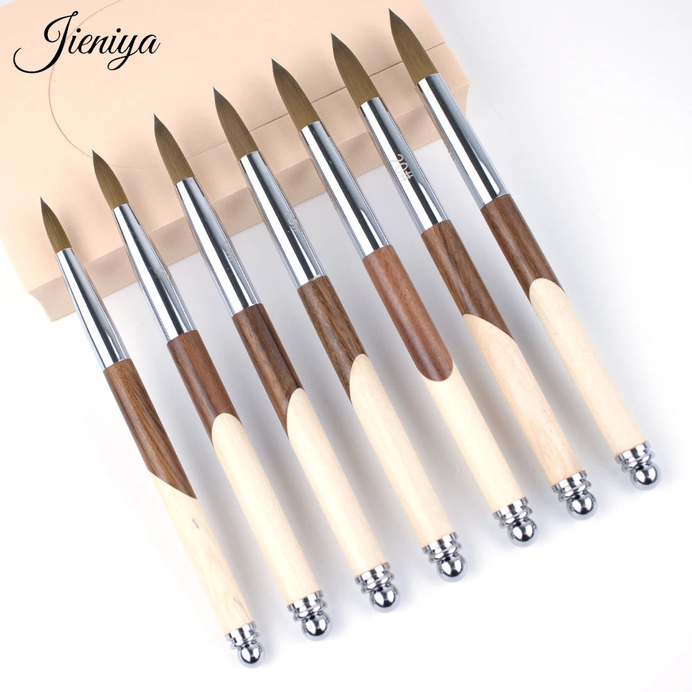 Wood Handle Superior Quality Classical Design Kolinsky Acrylic Nail Brush Art With Different Sizes