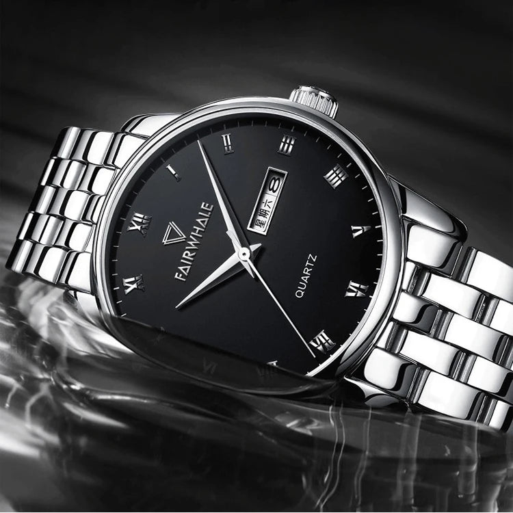 Fashion Business Watches Men Casual Calendar Clock Male Stainless Steel Quartz Watch