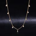 Ready to Ship 18k Real Solid Yellow Gold Lab Diamond Gemstone Jewelry Dancing Lab Grown Diamond Necklace