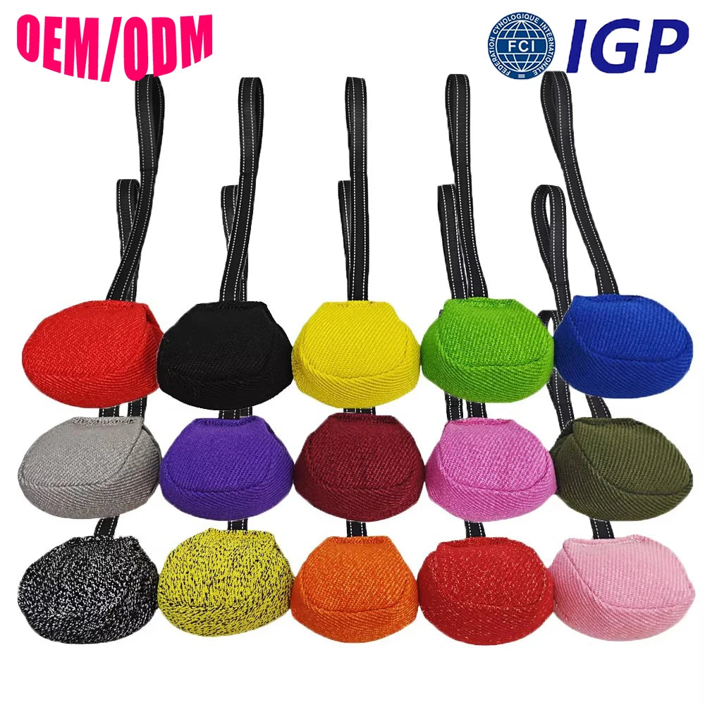 Pet Training Supplies Nylon Handle Tear Resistant Cloth Dog Bite Tug Toys Dog Bite Bag Training Equipment Custom Color and Size