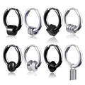 Hip Hop Rock Silver Black Gun Plated 316L Stainless Steel Hoop Ear Cuff Non Piercing Earring Jewelry For Men