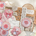20pcs/pack Sticker Pack Resuscitation Floral Series Embossed Handbook DIY Material Decorative Stickers